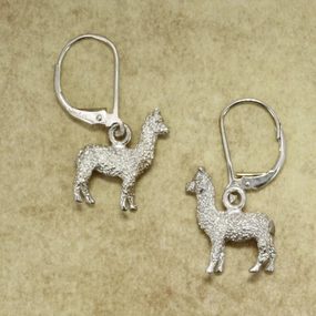 925 Sterling Silver Huacaya Alpaca Earrings