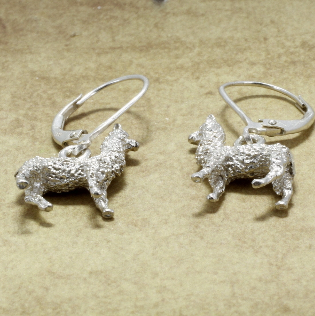 925 Sterling Silver Huacaya Alpaca Earrings