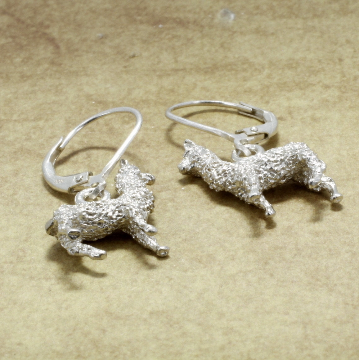 925 Sterling Silver Huacaya Alpaca Earrings