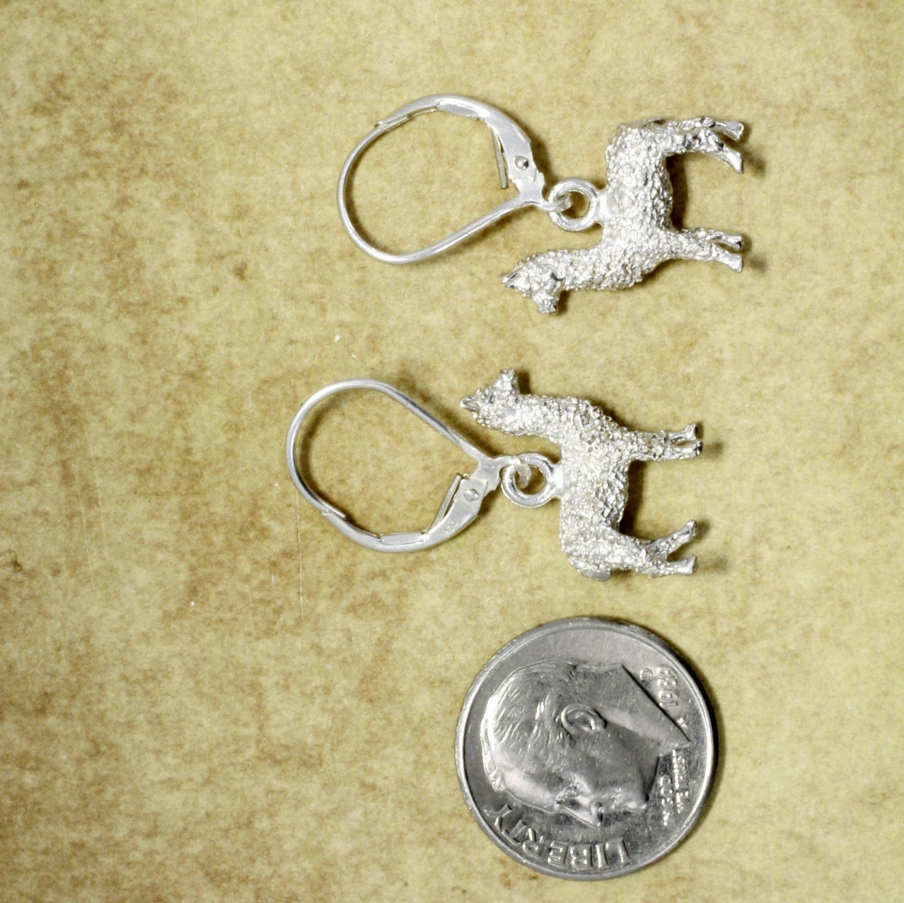 925 Sterling Silver Huacaya Alpaca Earrings