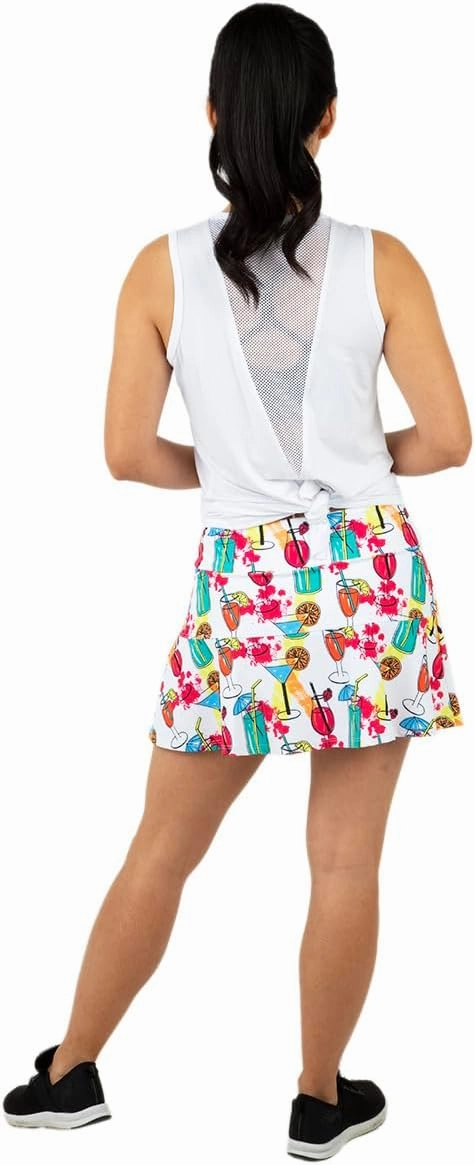 | Cocktails on The Court Tennis Skirt | Pickleball Skirt/Skort with White Shorts