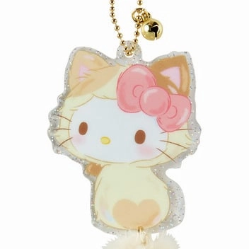 [Sanrio] Daisuki Neko Neko Series - Tail-Attached Acrylic Charm - Hello Kitty [FEB 2024] Sanrio Original Japan