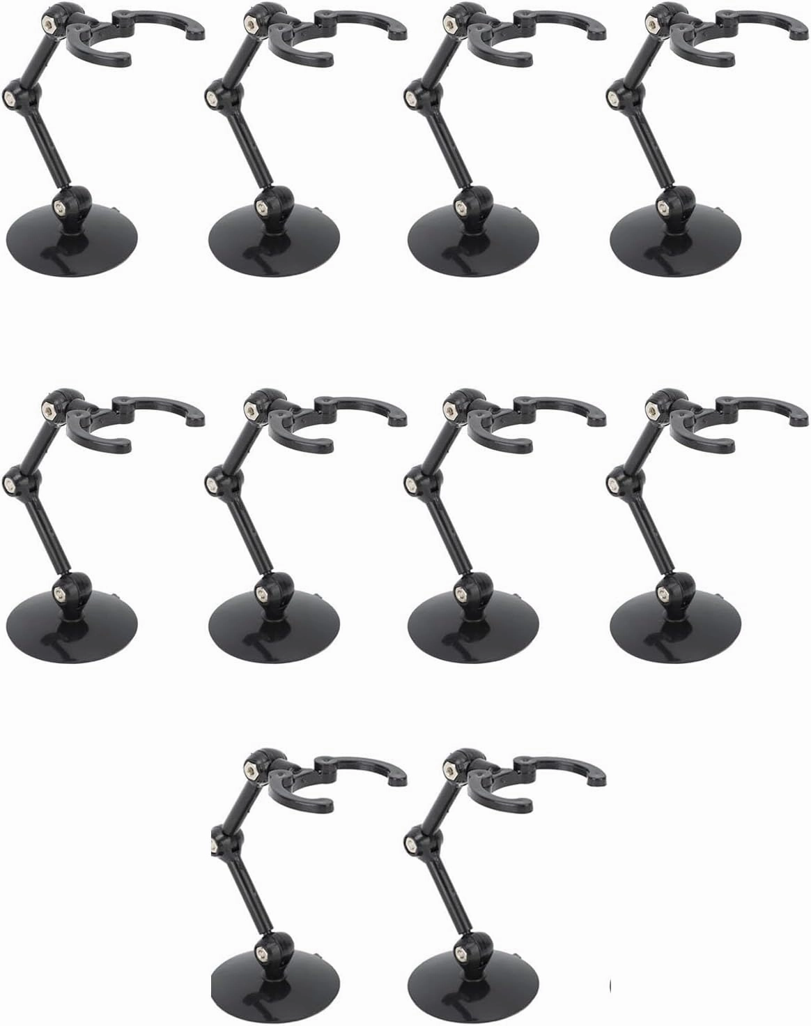 Action Figure Stand,10 Sets Figure Holder Display Acrylic Figure Stand For Dolls Adjustable Action Figure Display Stands 3cm Clamping Range for Home Decor (plastic 1)