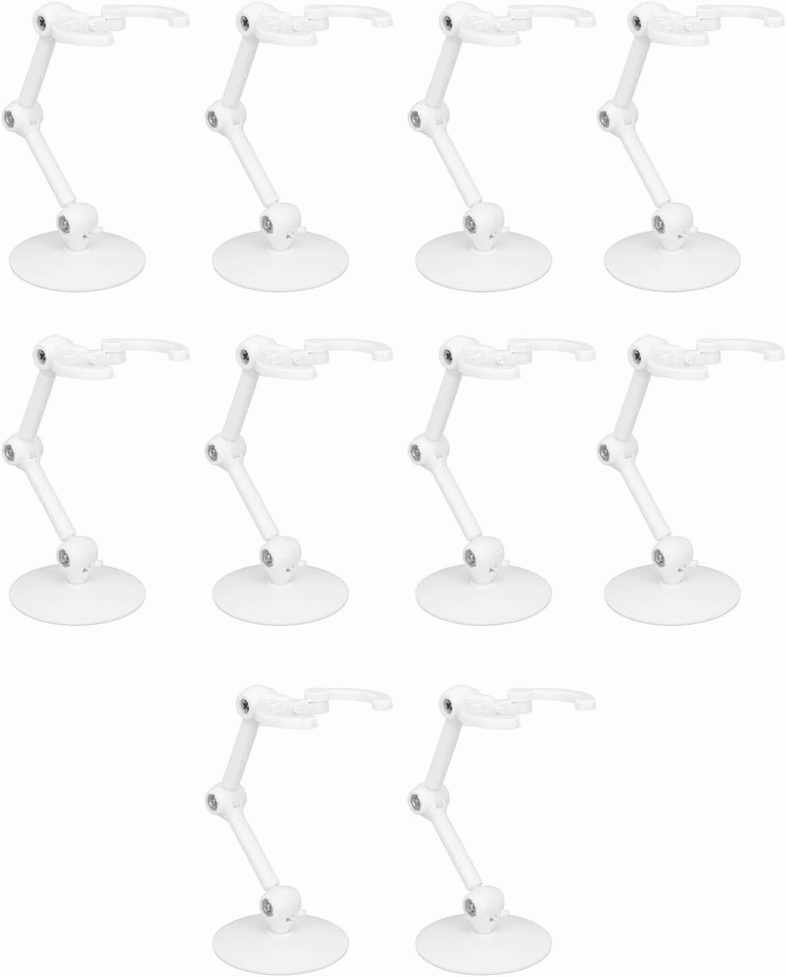 Action Figure Stand,10 Sets Figure Holder Display Acrylic Figure Stand For Dolls Adjustable Action Figure Display Stands 3cm Clamping Range for Home Decor (plastic 2)