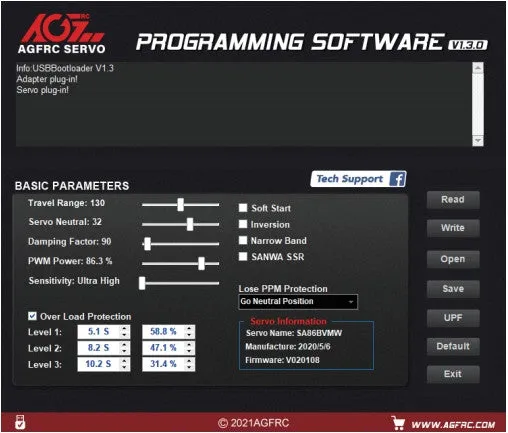 AGFRC V3 Servo Programmer   Software