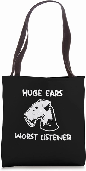 Airedale Terrier huge ears worst listener Tote Bag