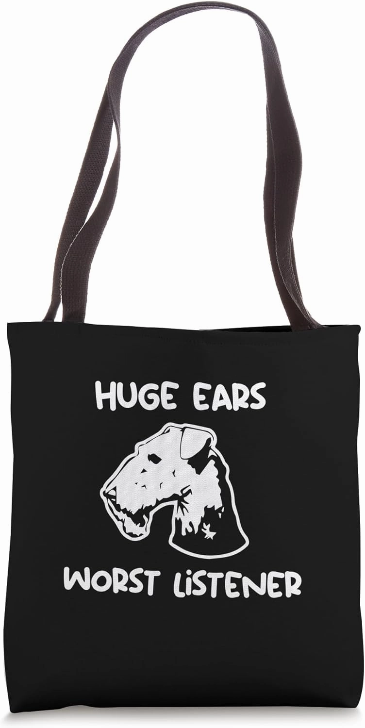Airedale Terrier huge ears worst listener Tote Bag