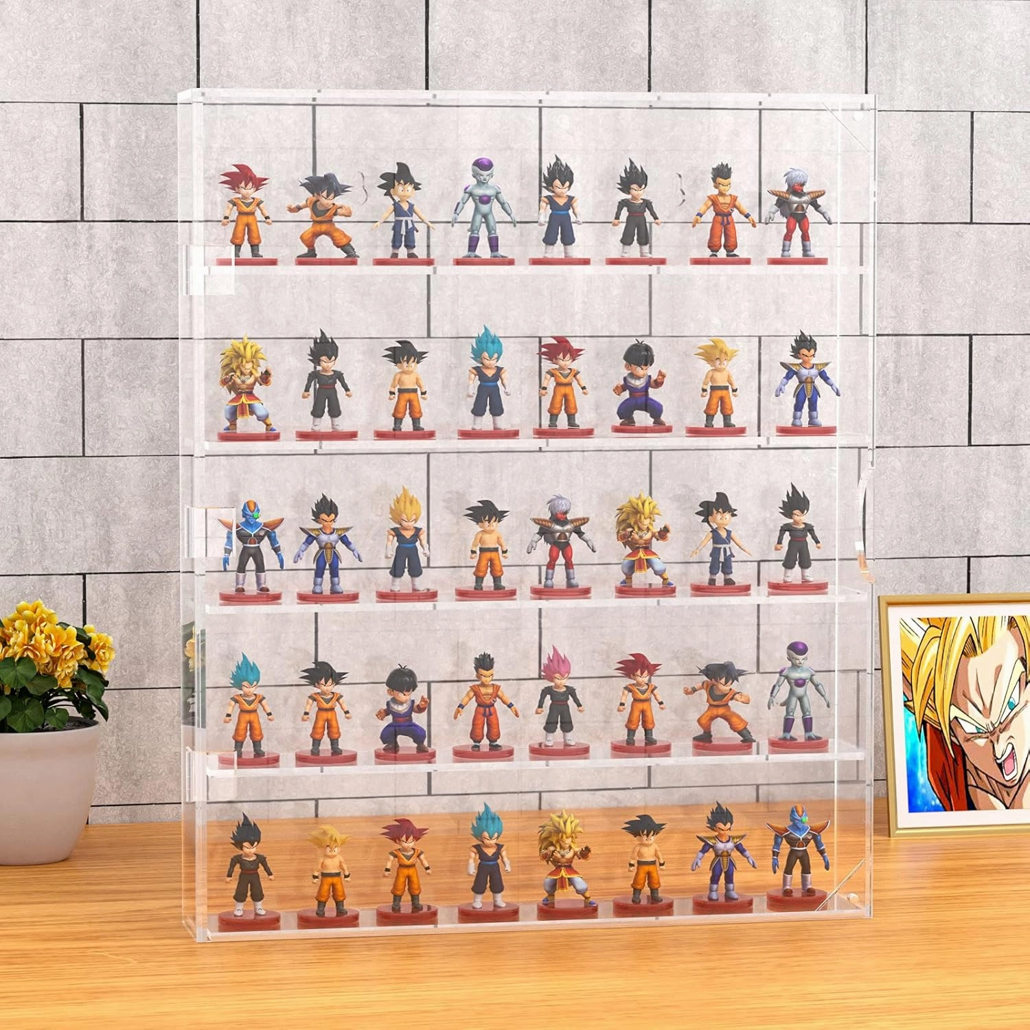 AITEE Acrylic Display Case, Display Cabinet for Mini Funko Pop Figures, Dust-Proof Clear Wall Mounted or Desktop 5 Layer Storage Mini Toys/Rock Stone, Each Compartment: 15 7/10”L x 3 2/5”W x3 4/5”H