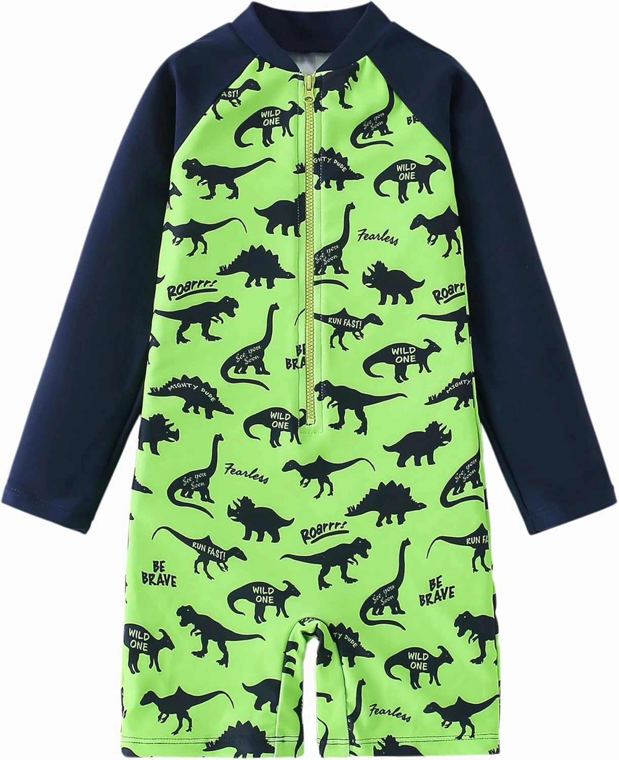 AIWUHE Boys one Piece Swimsuit Zipper Rash Guard Kids Long Sleeve Bathing Suits UPF 50  Sun Protection Swimwear 2-9Y