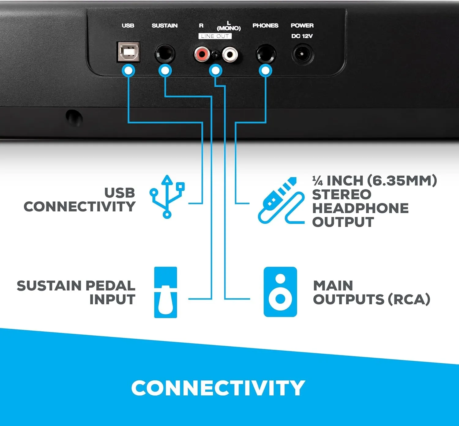 Alesis Recital – 88 Key Digital Piano Keyboard with Semi Weighted Keys, 2x20W Speakers, 5 Voices, Split, Layer and Lesson Mode, FX and Piano Lessons