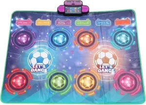 Alomejor Double Player Dance Mat, Interactive Electronic Dance Pad with Music and Challenging Levels, 2 Player Kids Dance Game Mat 105.5x80cm (41.5x31.5in) for Family Fun
