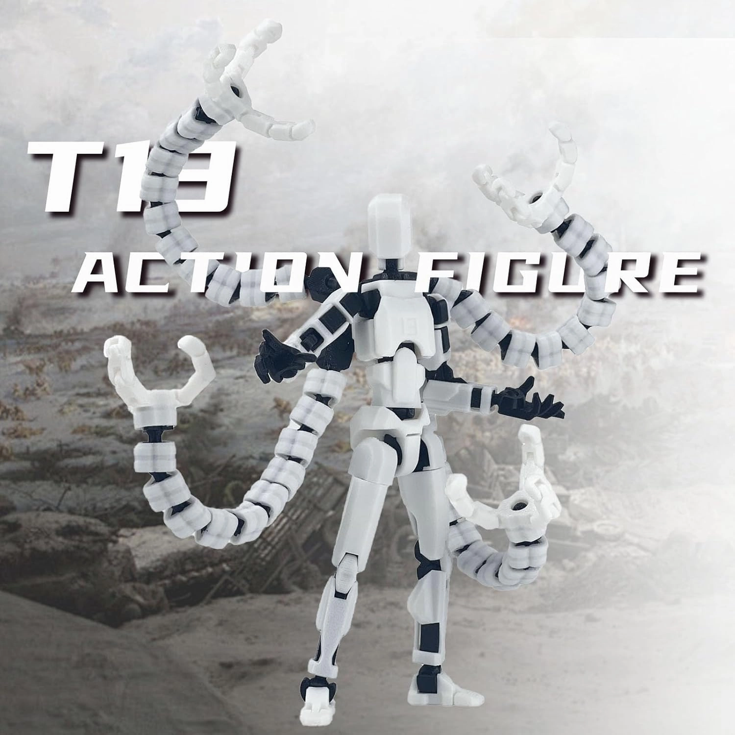 Already Assembled T13 Action Figure Accessories,Dummy 13 T13 Multi-Jointed Movable,for Collectors Desktop Decorations t-13 Movability 3D Printed Toys (Golden)