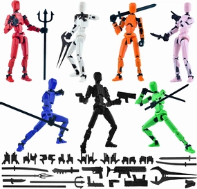 Already Assembled T13 Action Figure Accessories,T13 Multi-Jointed Movable,for Collectors Desktop Decorations t-13 Movability 3D Printed Toys (Militant Style)