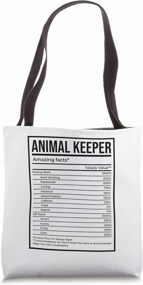 Animal Keeper Amazing Facts Animal Lover Zookeeper Animals Tote Bag