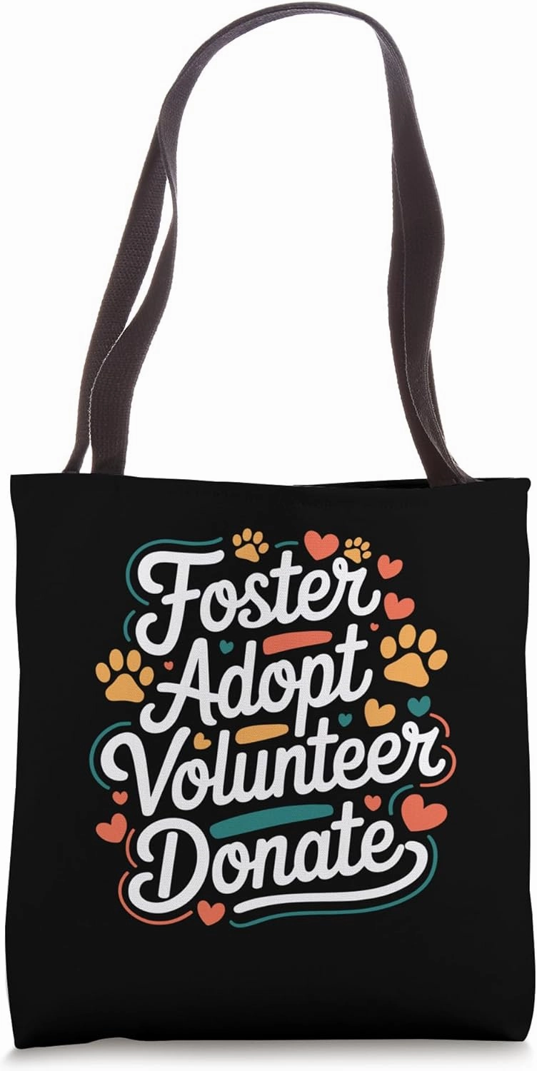 Animal Rights Rescue Cat Dog Adoption Rescue Cat Dog Lover Tote Bag
