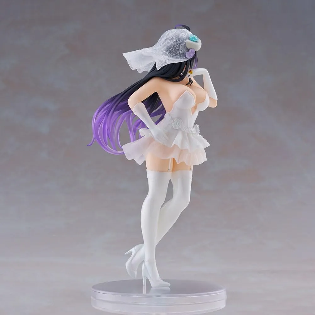 Anime Albedo Figure Statue - 18cm Wedding Dress Version Albedo Action Figure Model 1/7 Scale Standing Pose Cartoon Figurine Collectible Gifts