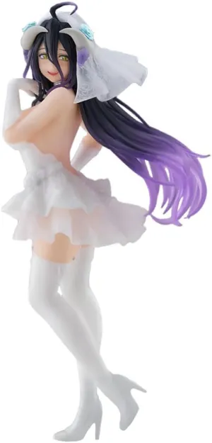 Anime Albedo Figure Statue - 18cm Wedding Dress Version Albedo Action Figure Model 1/7 Scale Standing Pose Cartoon Figurine Collectible Gifts