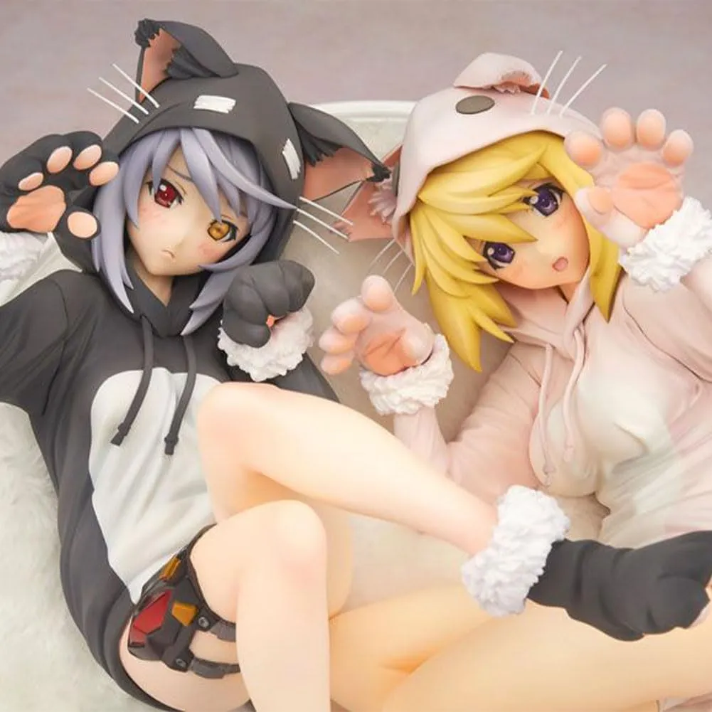 Anime Illustration Cat Ear Girl Figure Charlotte Dunois Figure Original Painting Laura Bodewig Action Figure PVC Figurine Statue Collectibles