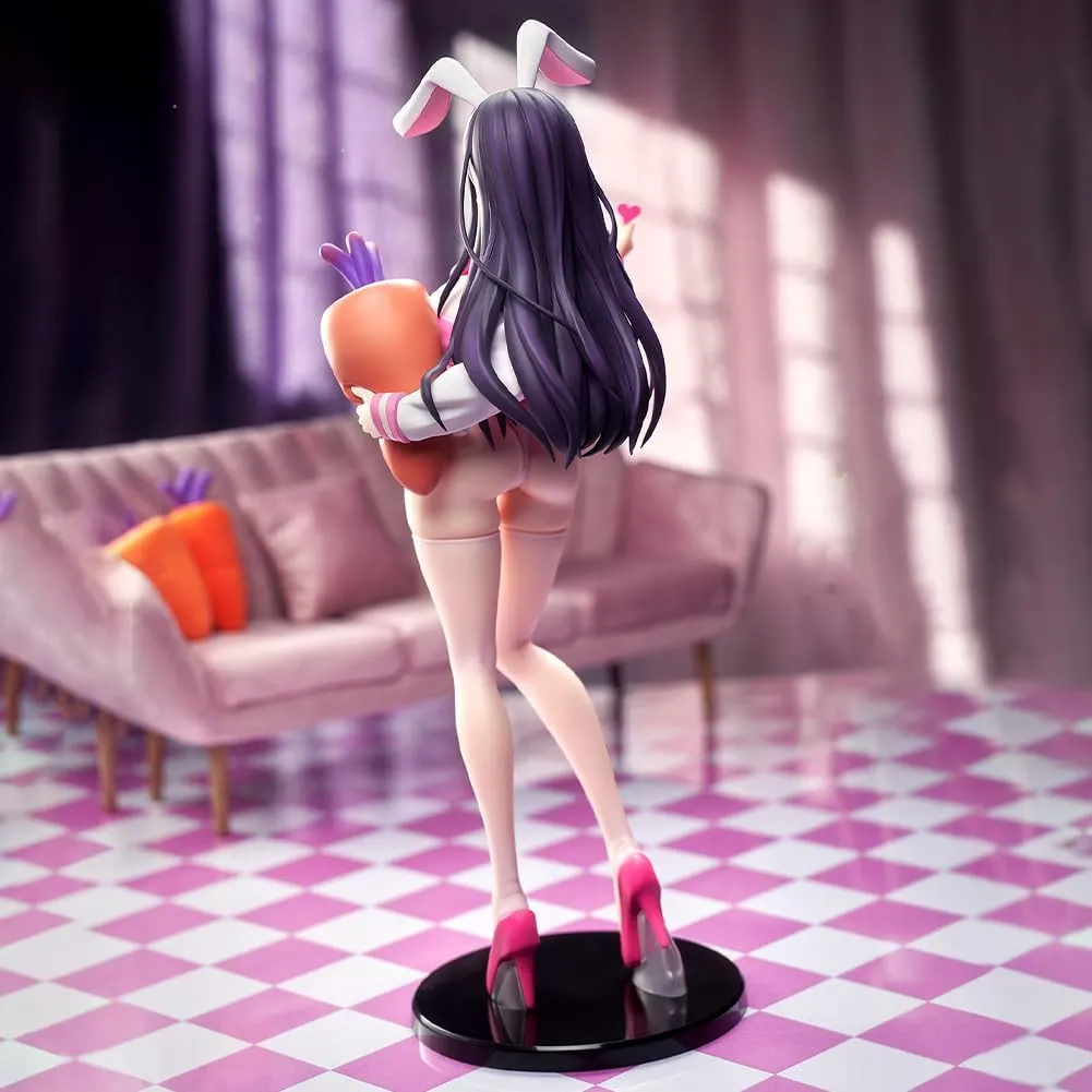 Anime Illustration Pink JK Bunny Girl Figure Original Painting Uno Love Injection Model Statue