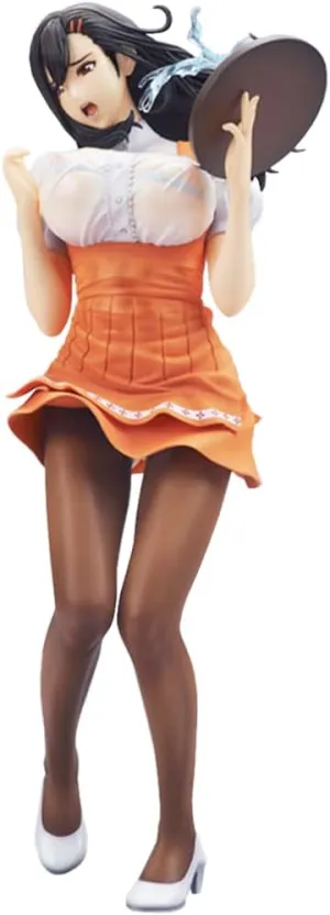 Anime Illustration Wakazuma Waitress Hitomi Figure Cartoon Model Statue Desktop Original Art Painting Figures Desktop Ornament