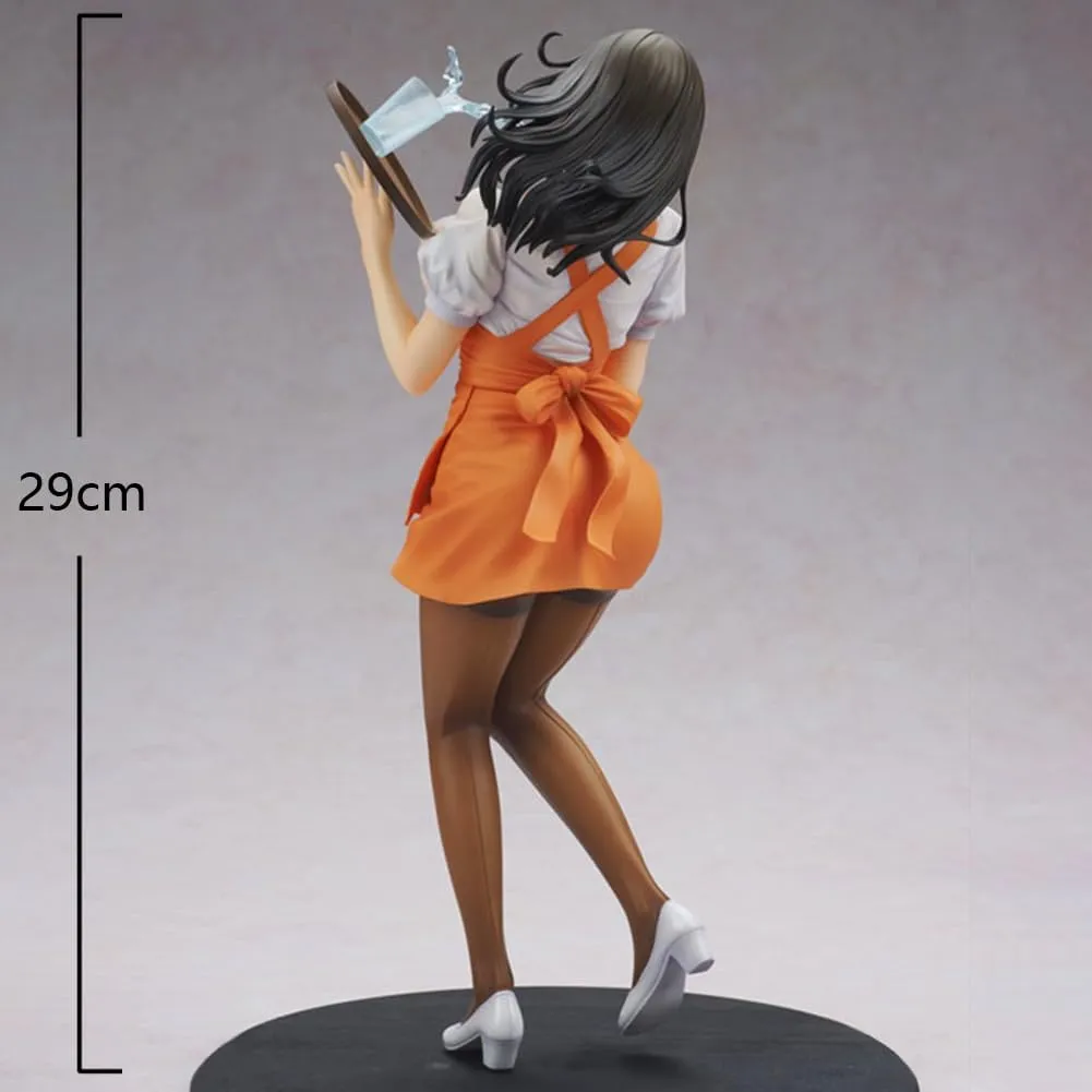 Anime Illustration Wakazuma Waitress Hitomi Figure Cartoon Model Statue Desktop Original Art Painting Figures Desktop Ornament