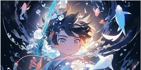 Anime Boy for Adults Fun 500 Piece Fish Jigsaw Puzzle Education Game Toy Intellectual Game Home Decoration Stress Relief Toy Challenge Educational 500pcs Gift for Women Men 20.5x15 Inch