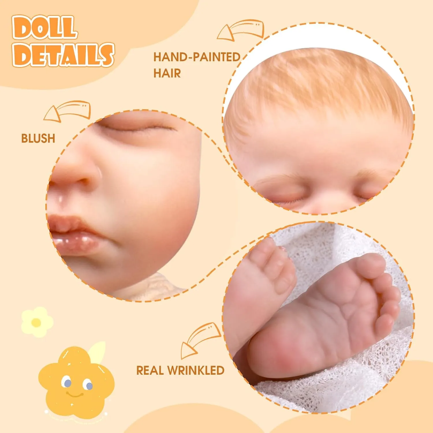 Aori Lifelike Reborn Baby Dolls - Realistic Sleeping Baby Girl Dolls 20 Inch Newborn Baby with Feeding Toy Accessories
