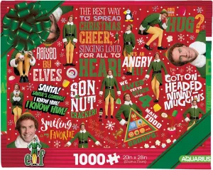 AQUARIUS Elf Wrapping Paper 1000pc Puzzle (1000 Piece Jigsaw Puzzle) - Glare Free - Precision Fit - Officially Licensed Elf Merchandise & Collectibles -22x28 Inches