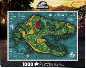 AQUARIUS Jurassic World Map Puzzle (1000 Piece Jigsaw Puzzle) - Officially Licensed Jurassic World Merchandise & Collectibles - Glare Free - Precision Fit, 22'' x 28''
