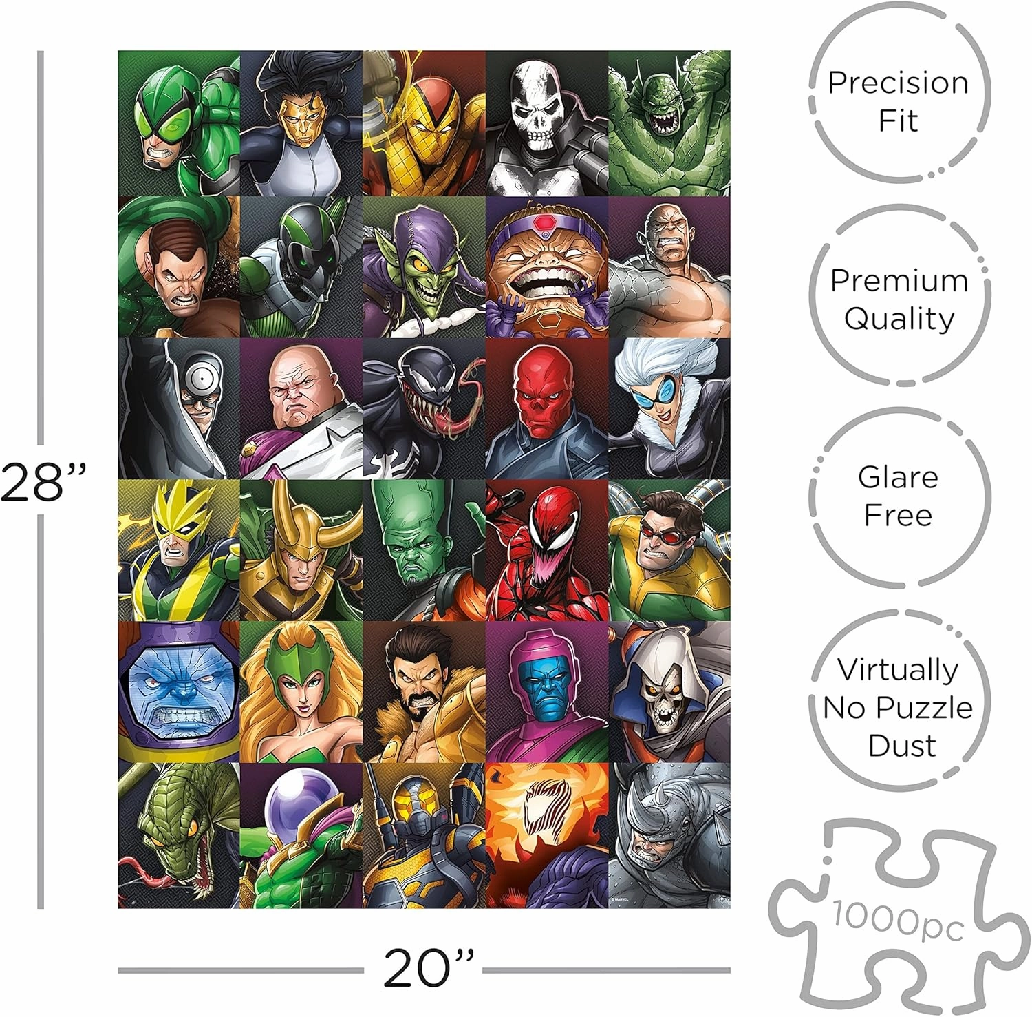 AQUARIUS Marvel Puzzle Supervillains (1000 Piece Jigsaw Puzzle) - Officially Licensed Marvel Merchandise & Collectibles - Glare Free - Precision Fit - 20 x 28 Inches