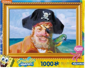 AQUARIUS Spongebob Painty The Pirate 1000pc Puzzle (1000 Piece Jigsaw Puzzle) - Glare Free - Precision Fit - Officially Licensed SongeBob SqaurePants Merchandise & Collectibles -22x28 Inches