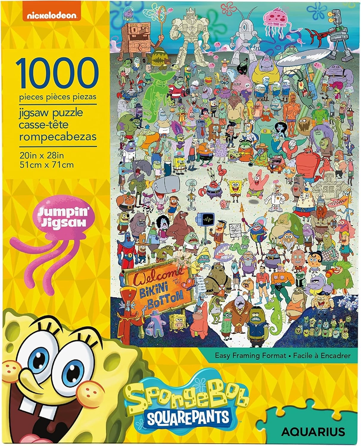 AQUARIUS SpongeBob SquarePants Puzzle (1000 Piece Jigsaw Puzzle) - Officially Licensed SpongeBob Merchandise & Collectibles - Glare Free - Precision Fit - 20 x 28 Inches