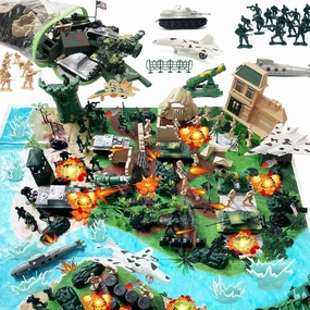 Army Men Toys for Boys, 130 Pcs Kids Military Base Playset, Plastic Action Figures and Accessories with Toy Soldiers, Army Tank, Jets, Walls, Helis, Battlefield Mat and More for Boys Age 6-8 8-12