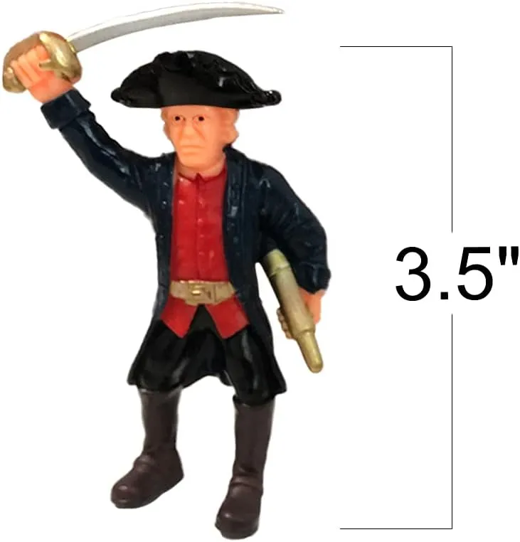 ArtCreativity Pirate Action Figures Playset, Set of 8 Plastic Pirates Figures in Assorted Poses, Little Pirate People Action Figurines Toys Play Set for Kids Ages 3-5 5-7