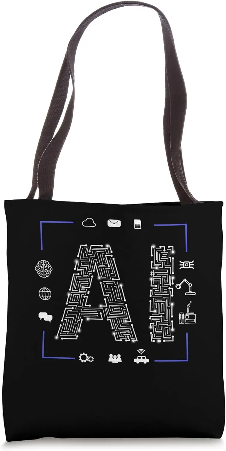Artificial Intelligence AI Hacker Geek Coding Robot Tote Bag