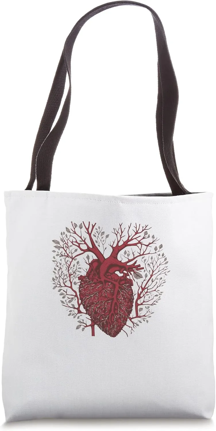 Artistic Human Heart Leaves Limbs & Trees for Nature Lovers Tote Bag