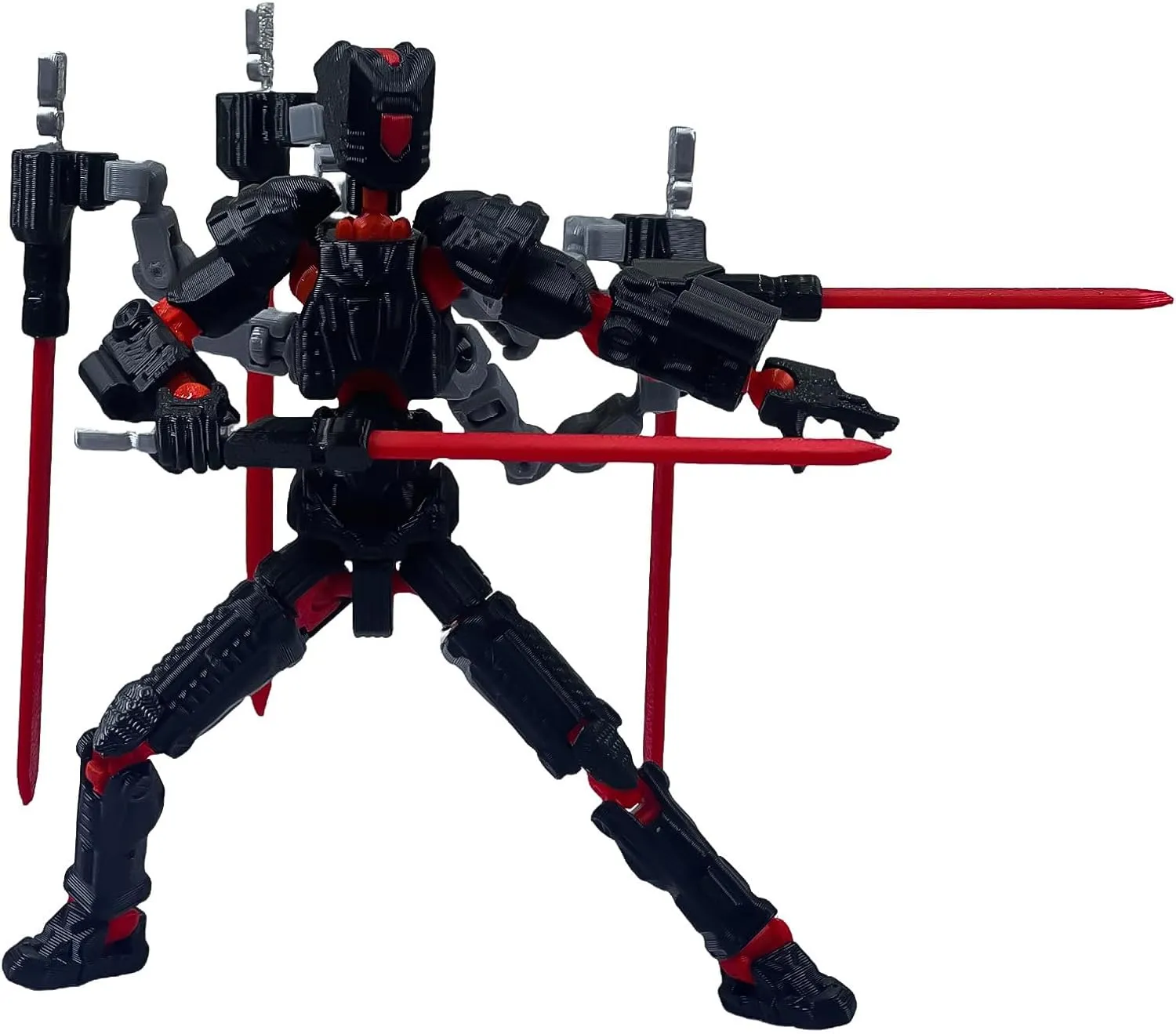 Assembly Completed T13 Action Figure，T13 mision 13 figuras originales 3D Printed Toys Nova 13 Action Figures Desktop Decorations for Game Lovers Toy (Black Red, 8 Inch)