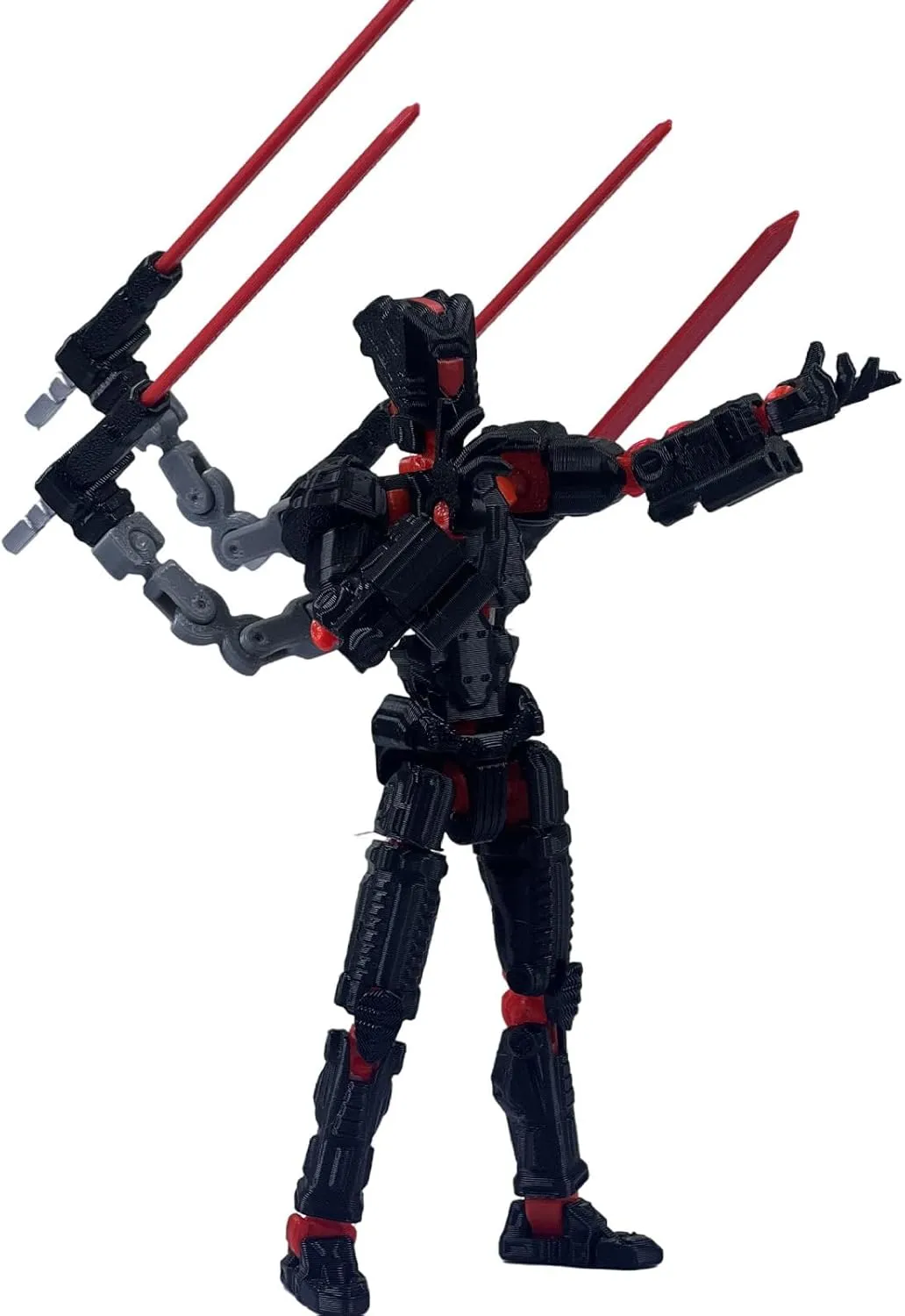 Assembly Completed T13 Action Figure，T13 mision 13 figuras originales 3D Printed Toys Nova 13 Action Figures Desktop Decorations for Game Lovers Toy (Black Red, 8 Inch)