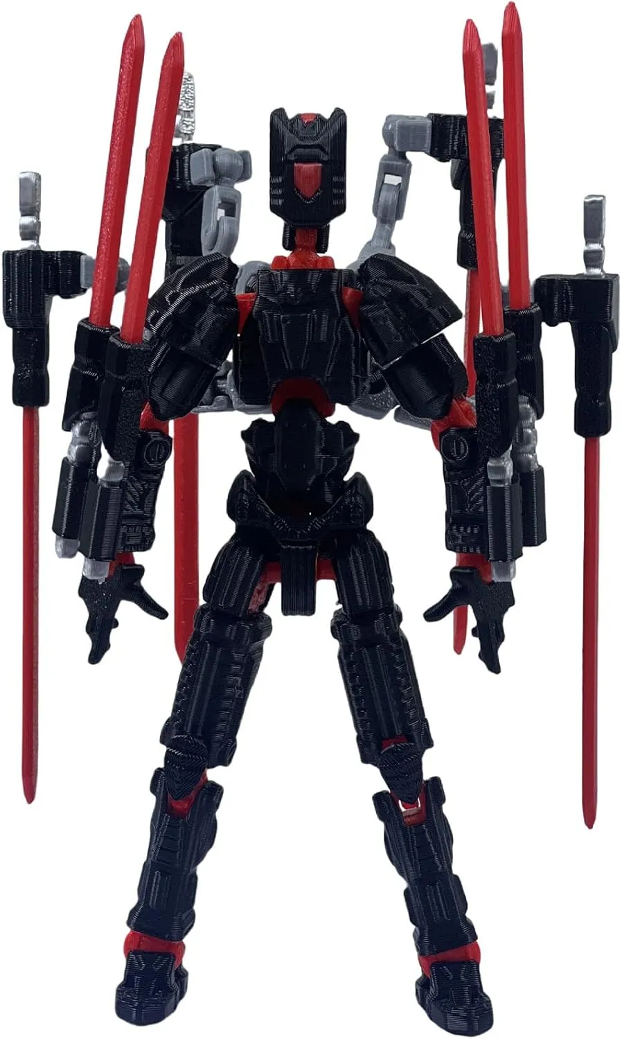 Assembly Completed T13 Action Figure，T13 mision 13 figuras originales 3D Printed Toys Nova 13 Action Figures Desktop Decorations for Game Lovers Toy (Black Red, 8 Inch)