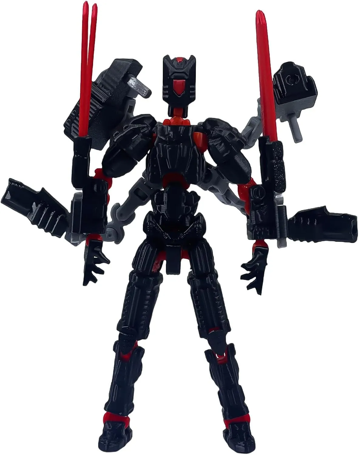 Assembly Completed T13 Action Figure，T13 mision 13 figuras originales 3D Printed Toys Nova 13 Action Figures Desktop Decorations for Game Lovers Toy (Black Red, 8 Inch)
