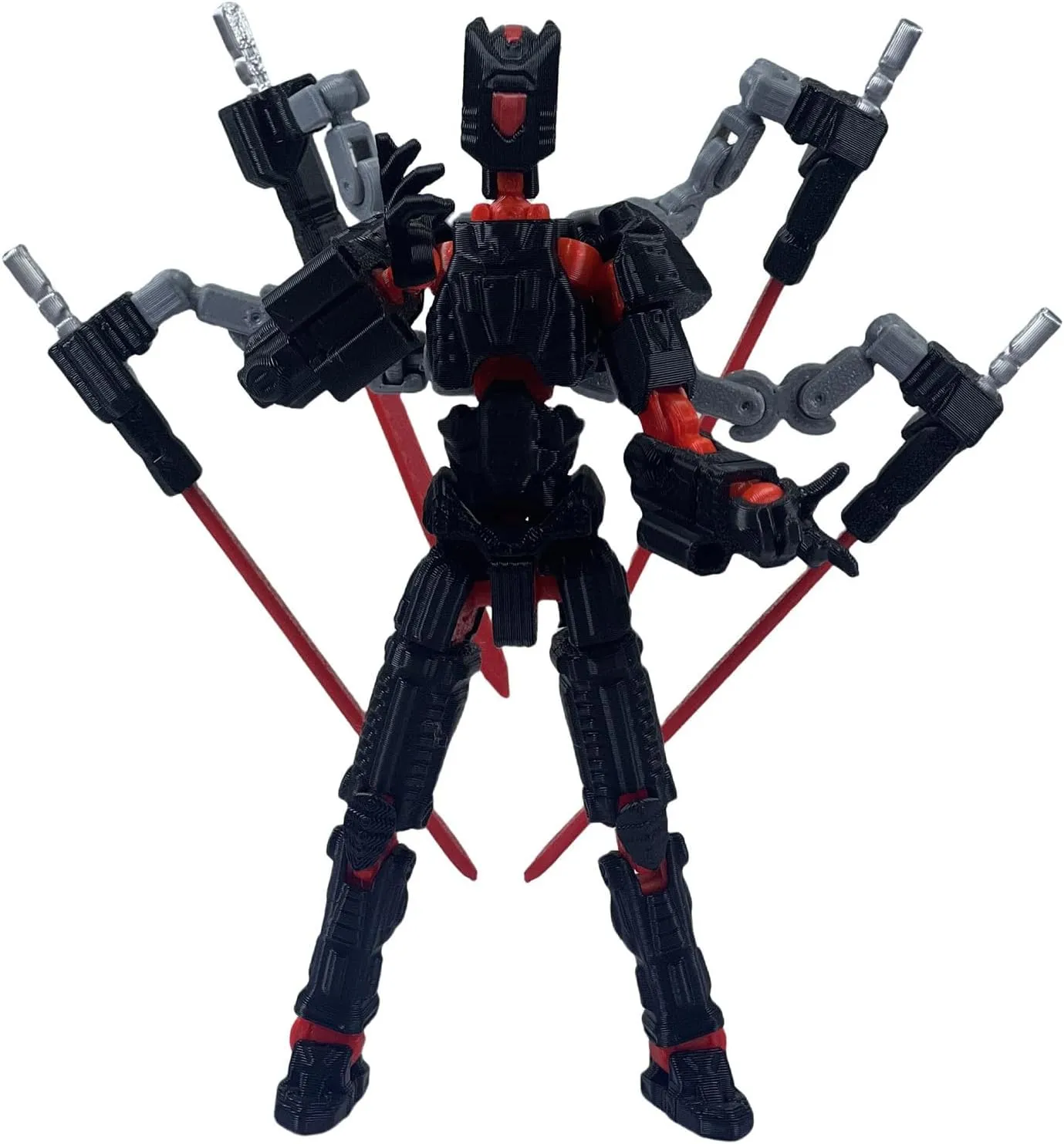 Assembly Completed T13 Action Figure，T13 mision 13 figuras originales 3D Printed Toys Nova 13 Action Figures Desktop Decorations for Game Lovers Toy (Black Red, 8 Inch)