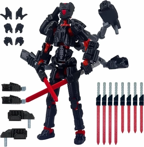Assembly Completed T13 Action Figure，T13 mision 13 figuras originales 3D Printed Toys Nova 13 Action Figures Desktop Decorations for Game Lovers Toy (Black Red, 8 Inch)