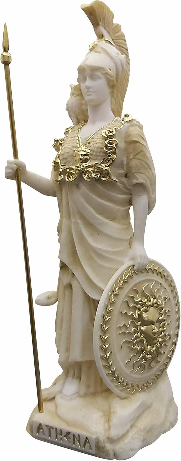 Athena Minerva Greek Roman Goddess Medusa Shield Statue Sculpture Figure