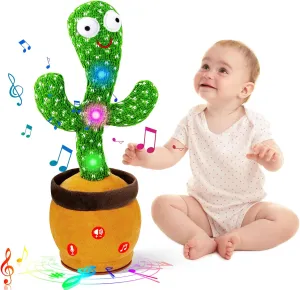Ayeboovi Dancing Talking Cactus Baby Toys, Adjustable Volume Singing Cactus Toy with 120 Songs, Repeating Cactus Toy Mimics Back Records What You Say, Talking Cactus For Toddlers Kids Boys Girls Gifts