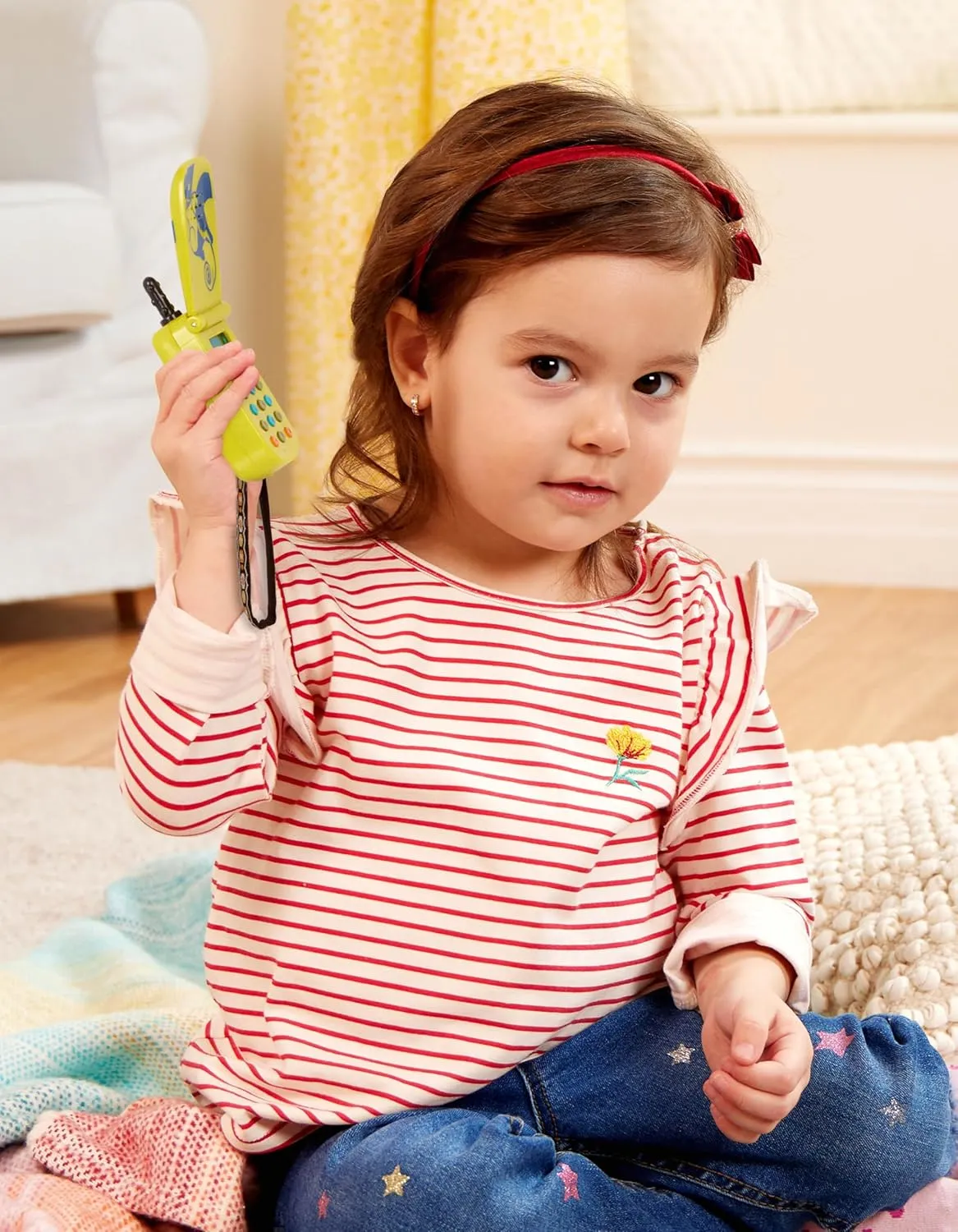 B. toys – Toy Car Keys & Cellphone – 2Pc Sensory Bundle – Developmental Toy for Babies, Toddlers – Red Keys & Green Play Phone – 10 Months   – FunKeys   Hellophone Set