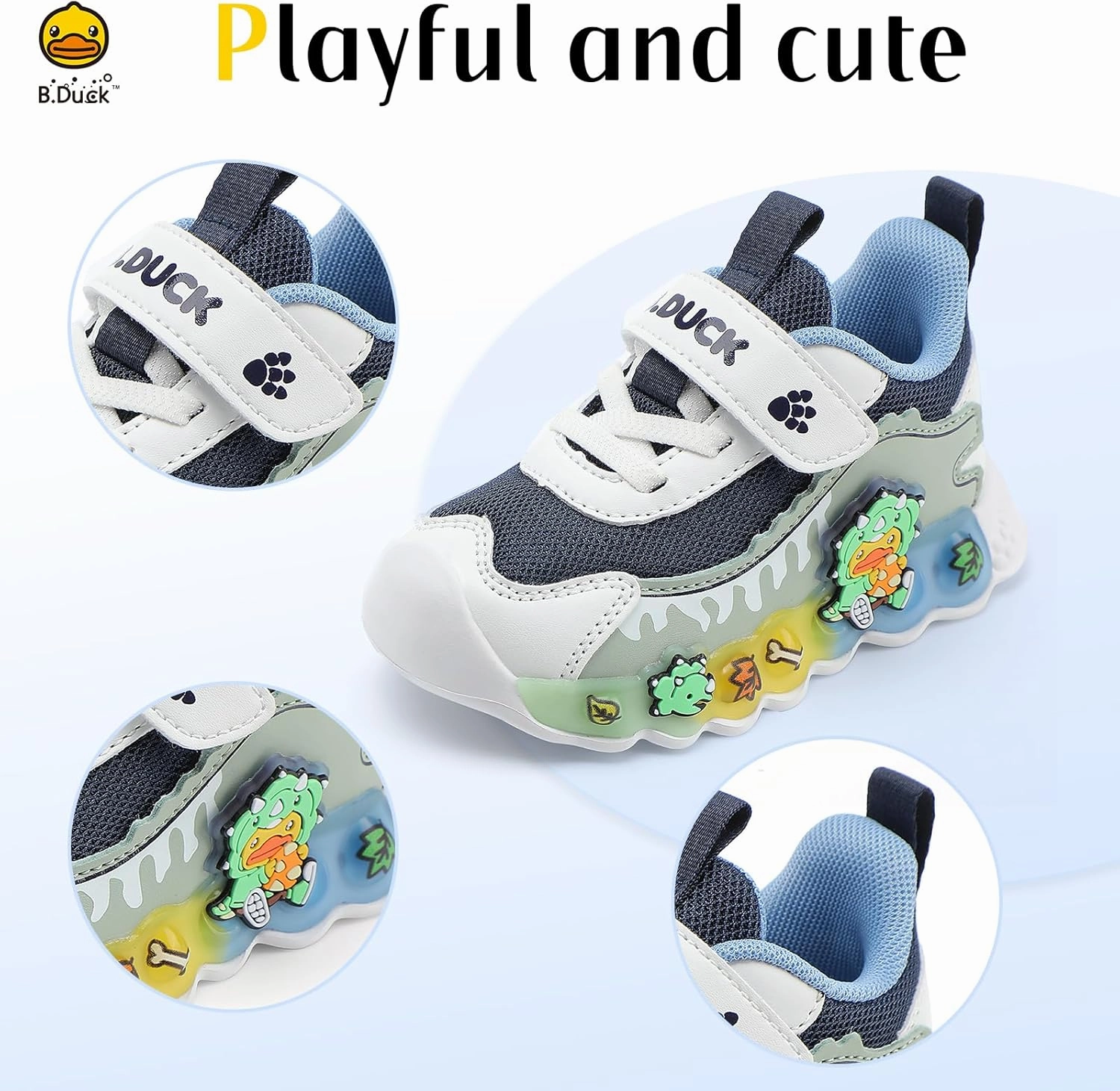 B.Duck Toddler Shoes for Girl and Boy Kids Shoes Toddler Sneakers Girls Shoes [Cute Cartoon Duck] Toddler Running Shoes Toddler Sneakers for Toddler/Little Kid Shoes Size 6-12