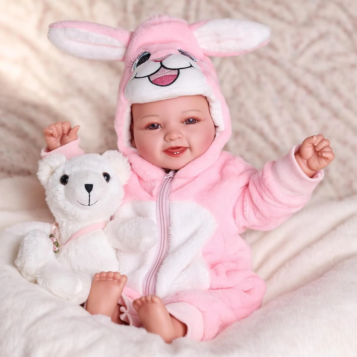 BABESIDE 17-Inch Realistic Baby Doll, Soft Body Lifelike Infant Toy with Pacifier & Outfit, Gift for Girls Ages 3  Pretend Play & Collectors