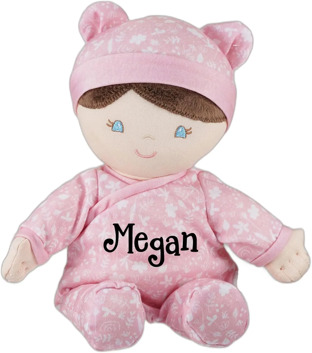 Baby Doll Toys, Stuffed Animal Soft Toys for Baby, Baby Girl Baby Boy, Plush Doll Keepsake Gifts, Personalized with Custom Name (Pink Roseabella)