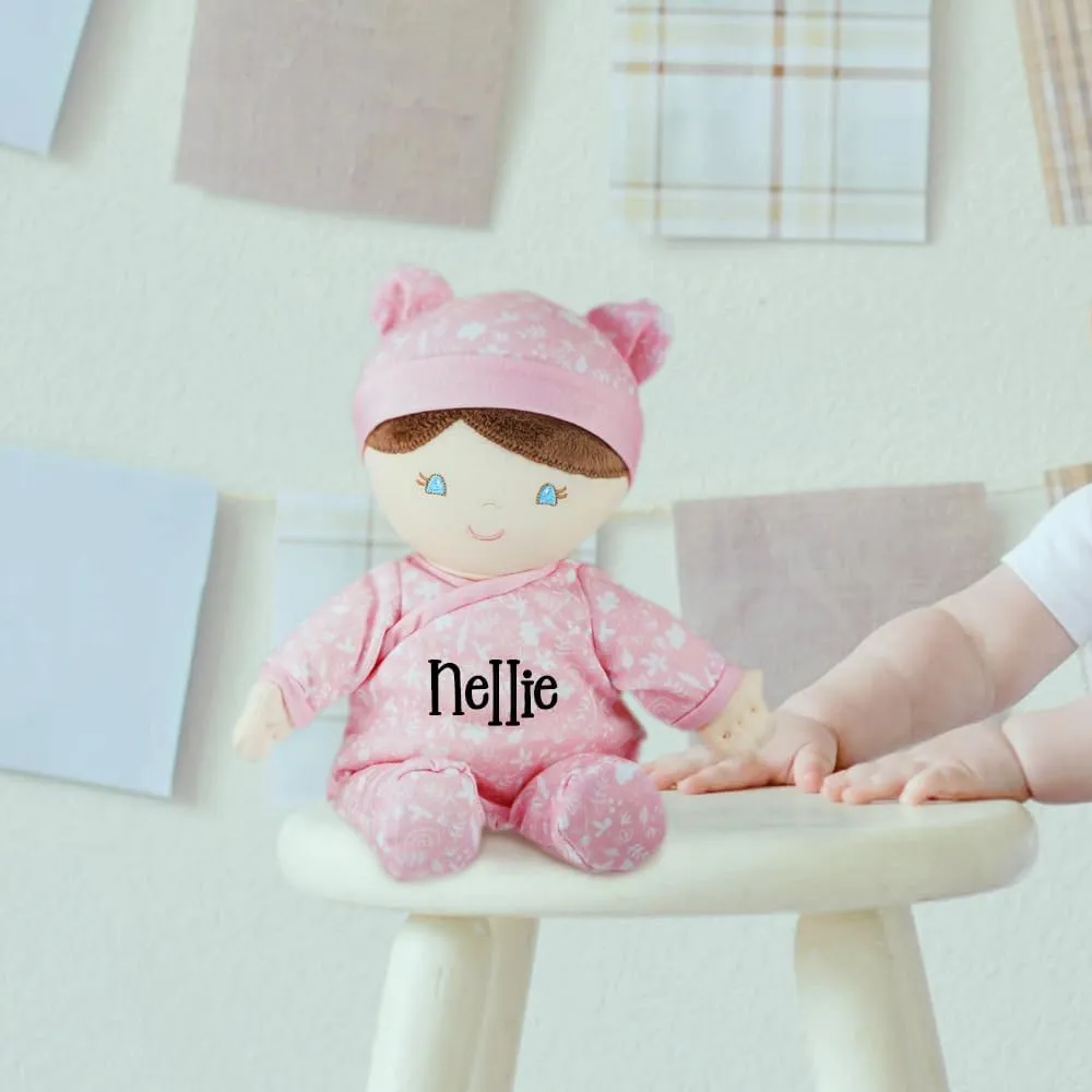 Baby Doll Toys, Stuffed Animal Soft Toys for Baby, Baby Girl Baby Boy, Plush Doll Keepsake Gifts, Personalized with Custom Name (Pink Roseabella)