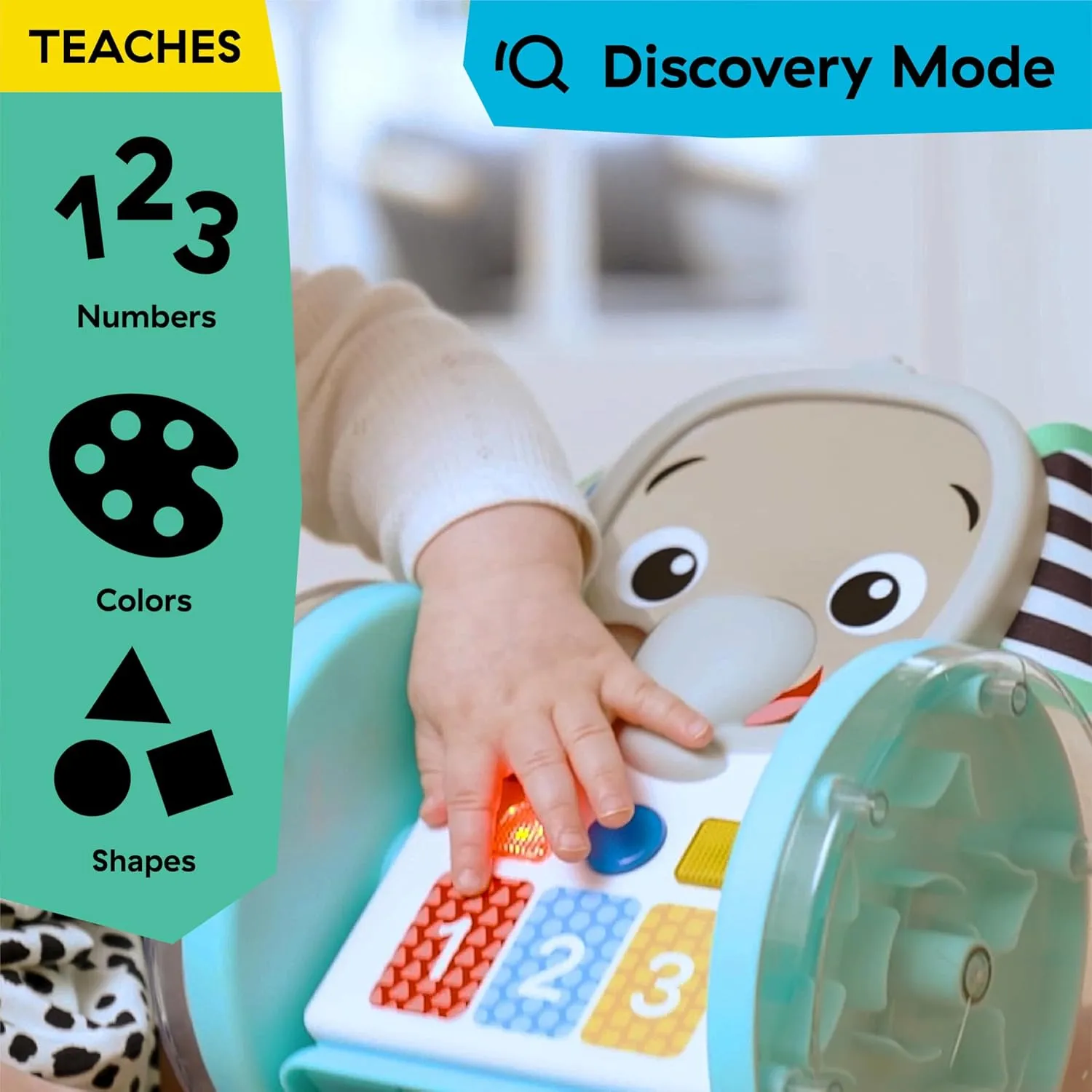 Baby Einstein Chase & Tap Earl Crawling Baby Toy, with Mirror and Music, Ages 6 Months and Up